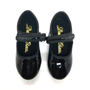 Dance Class Tap Dance Shoes Black Mary Jane Strap Girls Size 7 Beginner Dance